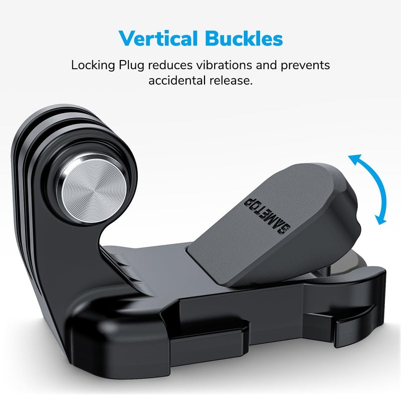 Sametop Helmet Sticky Mounts Adhesive Buckle Mount Screw Accessory Kit Compatible with GoPro Hero 13 12 11 10 Max 9 8 7 6 5 Session DJI Osmo Insta360 AKASO Action Cameras (12 in 1) - Image 4